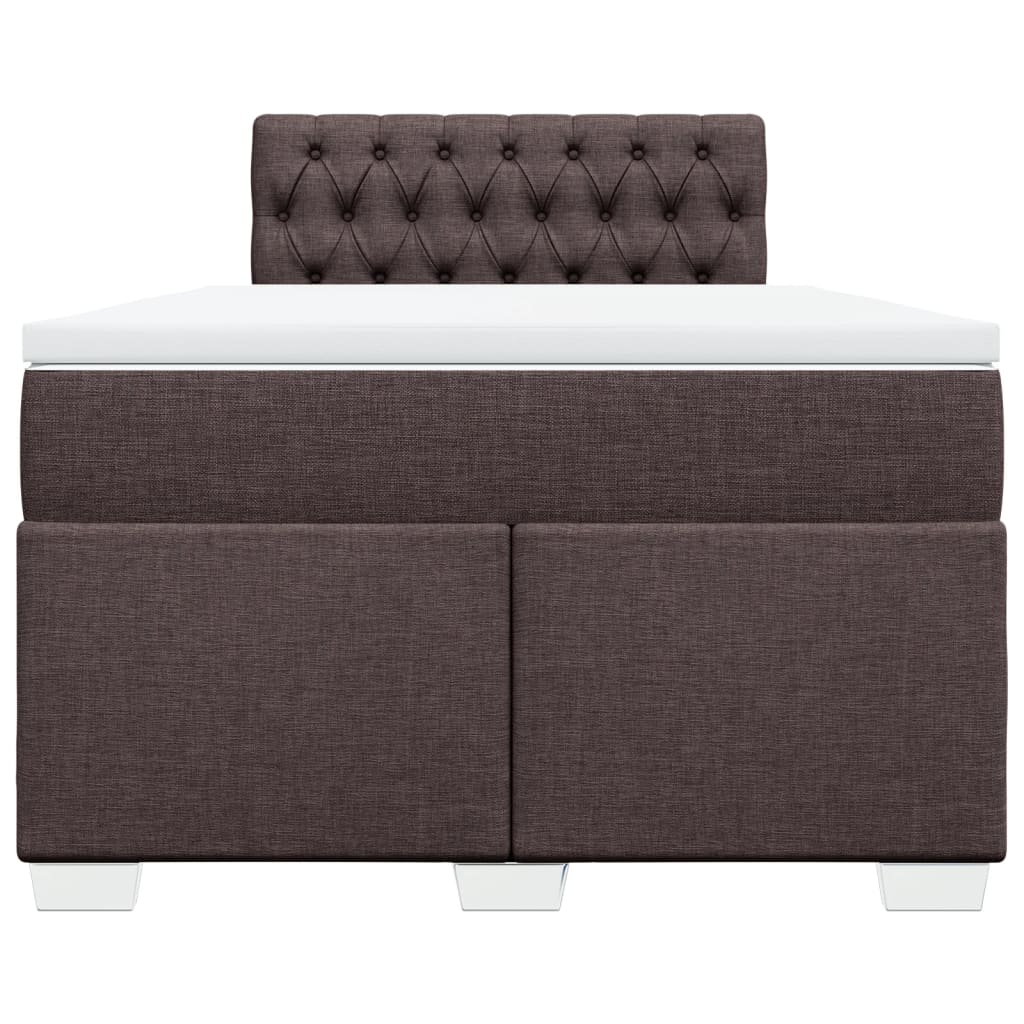 Κρεβάτι Boxspring με Στρώμα Σκούρο Καφέ 120x190 εκ Υφασμάτινο - Pakobazaar