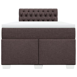 Κρεβάτι Boxspring με Στρώμα Σκούρο Καφέ 120x190 εκ Υφασμάτινο - Pakobazaar