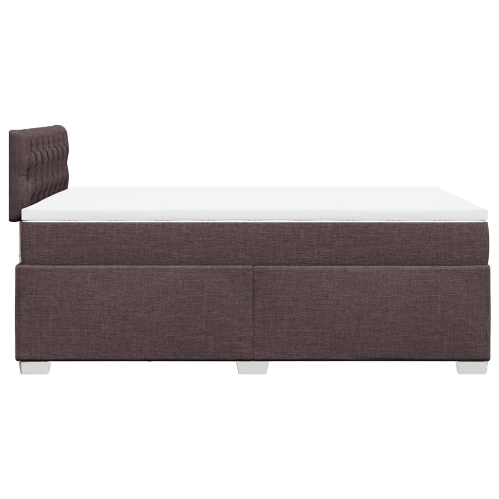 Κρεβάτι Boxspring με Στρώμα Σκούρο Καφέ 120x190 εκ Υφασμάτινο - Pakobazaar