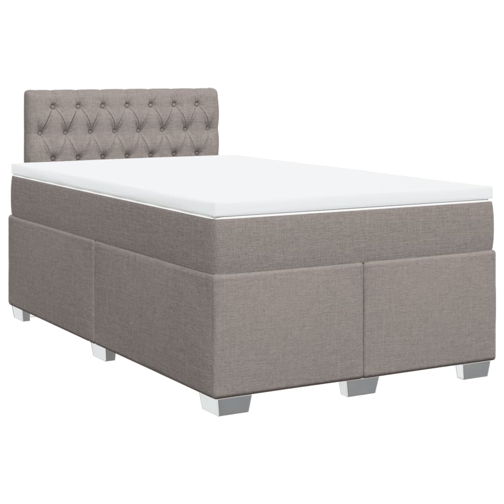 Κρεβάτι Boxspring με Στρώμα Taupe 120x190 εκ. Υφασμάτινο - Pakobazaar