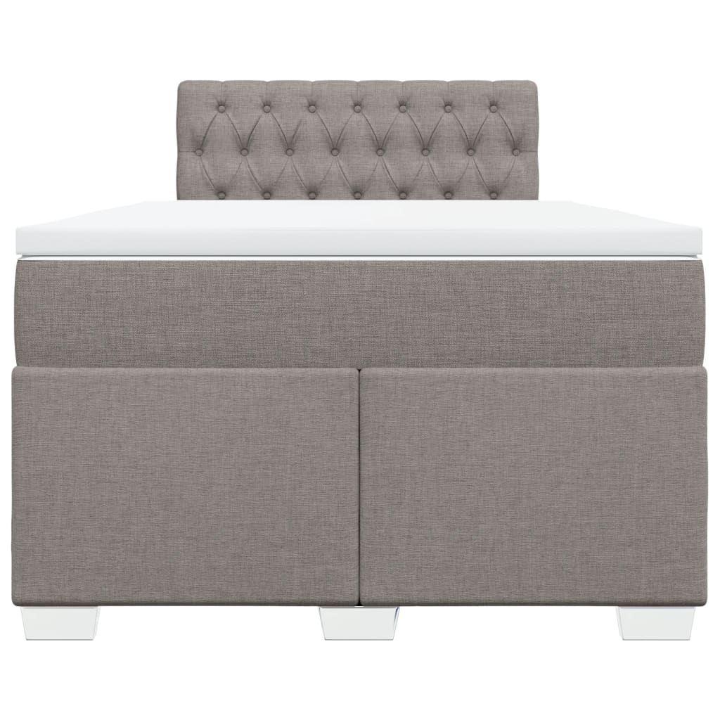 Κρεβάτι Boxspring με Στρώμα Taupe 120x190 εκ. Υφασμάτινο - Pakobazaar