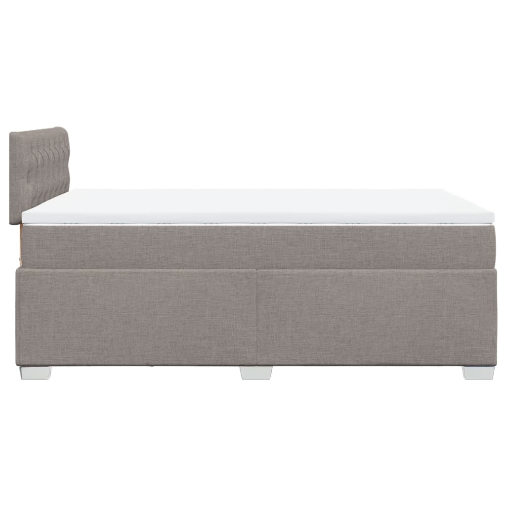 Κρεβάτι Boxspring με Στρώμα Taupe 120x190 εκ. Υφασμάτινο - Pakobazaar