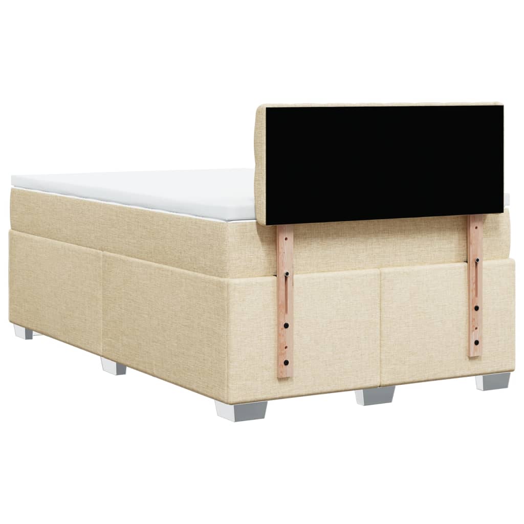 Κρεβάτι Boxspring με Στρώμα Κρεμ 120x190 εκ. Υφασμάτινο - Pakobazaar