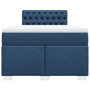 Κρεβάτι Boxspring με Στρώμα Μπλε 120x190 εκ. Υφασμάτινο - Pakobazaar