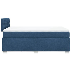 Κρεβάτι Boxspring με Στρώμα Μπλε 120x190 εκ. Υφασμάτινο - Pakobazaar