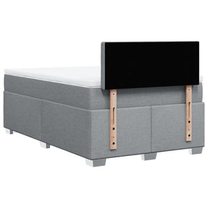 Κρεβάτι Boxspring με Στρώμα Ανοιχτό Γκρι 120x190 εκ. Υφασμάτινο