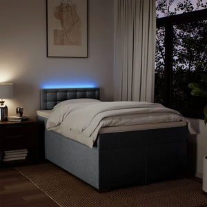 Κρεβάτι Boxspring με Στρώμα Ανοιχτό Γκρι 120x190 εκ. Υφασμάτινο