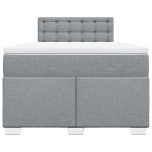 Κρεβάτι Boxspring με Στρώμα Ανοιχτό Γκρι 120x190 εκ. Υφασμάτινο