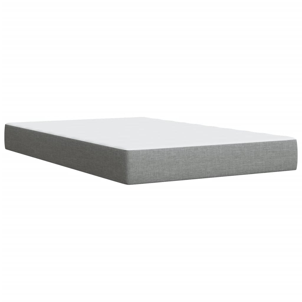 Κρεβάτι Boxspring με Στρώμα Ανοιχτό Γκρι 120x190 εκ. Υφασμάτινο
