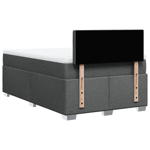 Κρεβάτι Boxspring με Στρώμα Σκούρο Γκρι 120x190 εκ Υφασμάτινο - Pakobazaar