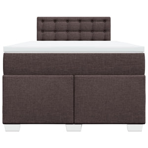 Κρεβάτι Boxspring με Στρώμα Σκούρο Καφέ 120x190 εκ Υφασμάτινο