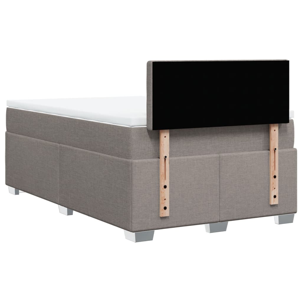 Κρεβάτι Boxspring με Στρώμα Taupe 120x190 εκ. Υφασμάτινο