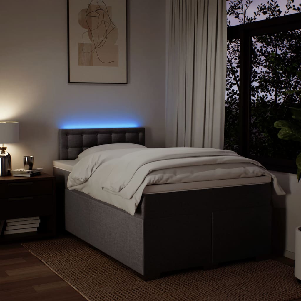 Κρεβάτι Boxspring με Στρώμα Taupe 120x190 εκ. Υφασμάτινο