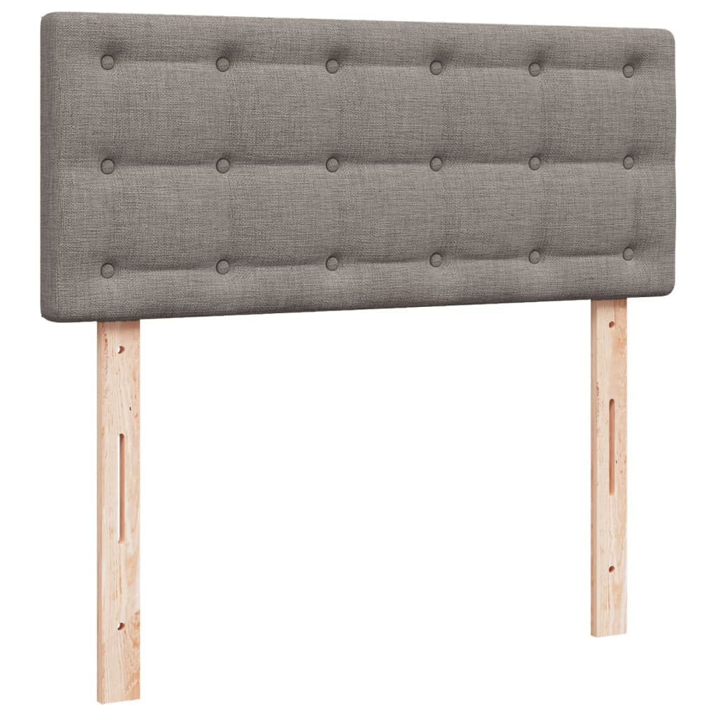 Κρεβάτι Boxspring με Στρώμα Taupe 120x190 εκ. Υφασμάτινο