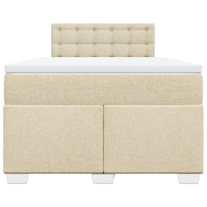 Κρεβάτι Boxspring με Στρώμα Κρεμ 120x190 εκ. Υφασμάτινο - Pakobazaar