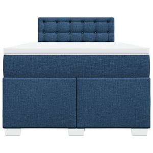 Κρεβάτι Boxspring με Στρώμα Μπλε 120x190 εκ. Υφασμάτινο - Pakobazaar