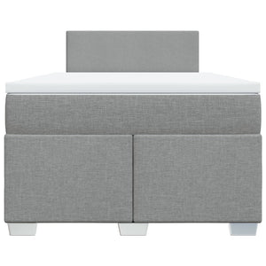 Κρεβάτι Boxspring με Στρώμα Ανοιχτό Γκρι 120x200 εκ. Υφασμάτινο - Pakobazaar