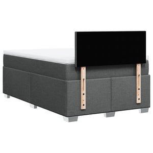 Κρεβάτι Boxspring με Στρώμα Σκούρο Γκρι 120x200 εκ. Υφασμάτινο - Pakobazaar