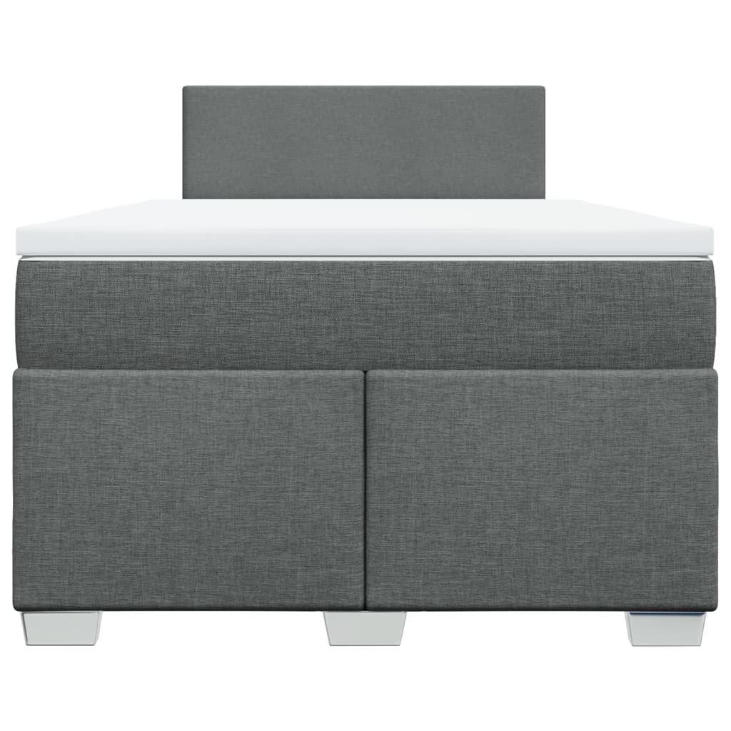 Κρεβάτι Boxspring με Στρώμα Σκούρο Γκρι 120x200 εκ. Υφασμάτινο - Pakobazaar