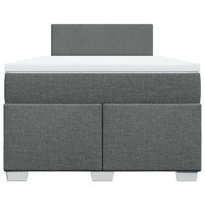 Κρεβάτι Boxspring με Στρώμα Σκούρο Γκρι 120x200 εκ. Υφασμάτινο - Pakobazaar