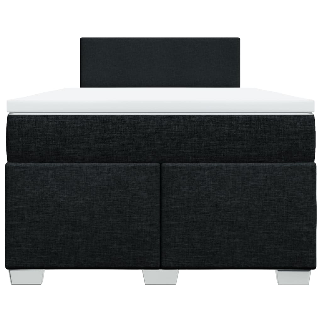Κρεβάτι Boxspring με Στρώμα Μαύρο 120x200 εκ. Υφασμάτινο - Pakobazaar