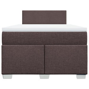 Κρεβάτι Boxspring με Στρώμα Σκούρο Καφέ 120x200 εκ. Υφασμάτινο - Pakobazaar