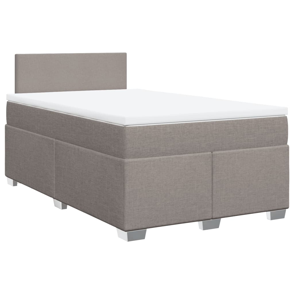 Κρεβάτι Boxspring με Στρώμα Taupe 120x200 εκ. Υφασμάτινο - Pakobazaar