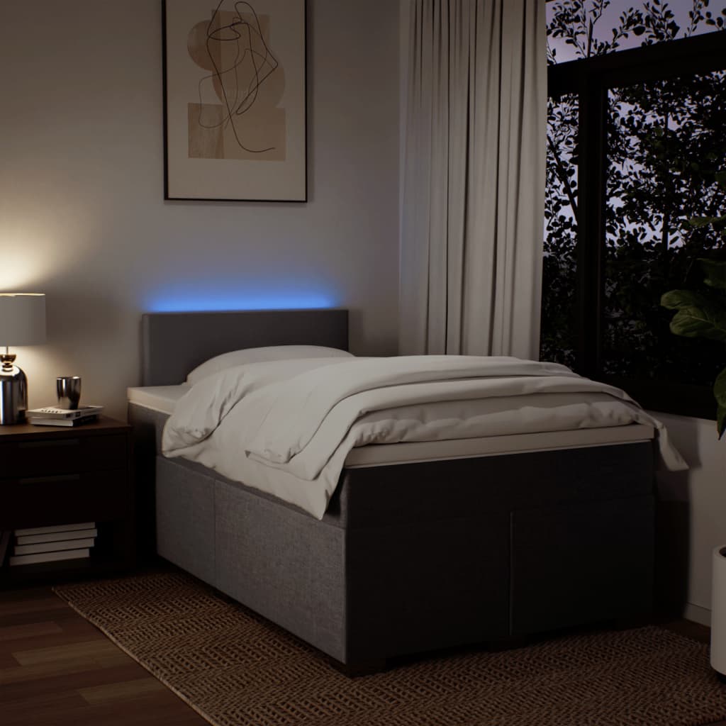Κρεβάτι Boxspring με Στρώμα Taupe 120x200 εκ. Υφασμάτινο - Pakobazaar
