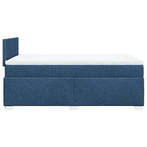 Κρεβάτι Boxspring με Στρώμα Μπλε 120x200 εκ. Υφασμάτινο - Pakobazaar