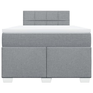 Κρεβάτι Boxspring με Στρώμα Ανοιχτό Γκρι 120x200 εκ. Υφασμάτινο - Pakobazaar