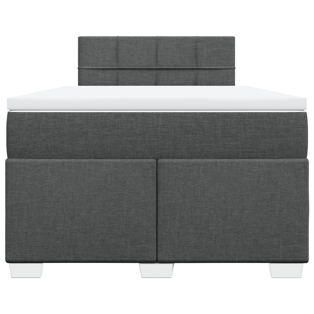 Κρεβάτι Boxspring με Στρώμα Σκούρο Γκρι 120x200 εκ. Υφασμάτινο - Pakobazaar