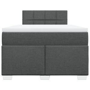 Κρεβάτι Boxspring με Στρώμα Σκούρο Γκρι 120x200 εκ. Υφασμάτινο - Pakobazaar