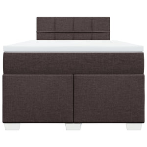 Κρεβάτι Boxspring με Στρώμα Σκούρο Καφέ 120x200 εκ. Υφασμάτινο - Pakobazaar