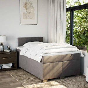 Κρεβάτι Boxspring με Στρώμα Taupe 120x200 εκ. Υφασμάτινο - Pakobazaar
