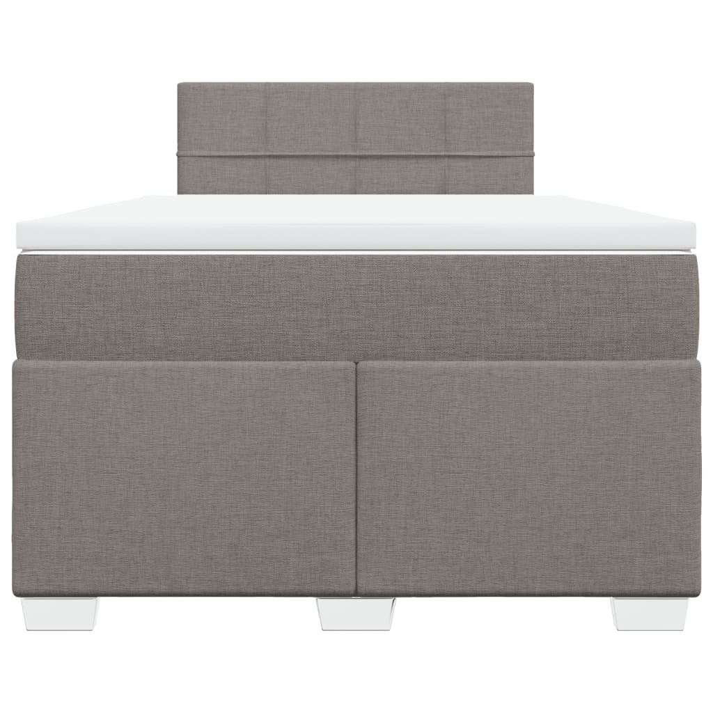 Κρεβάτι Boxspring με Στρώμα Taupe 120x200 εκ. Υφασμάτινο - Pakobazaar