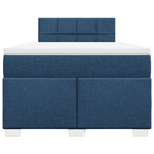 Κρεβάτι Boxspring με Στρώμα Μπλε 120x200 εκ. Υφασμάτινο - Pakobazaar