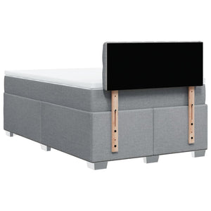Κρεβάτι Boxspring με Στρώμα Ανοιχτό Γκρι 120x200 εκ. Υφασμάτινο - Pakobazaar