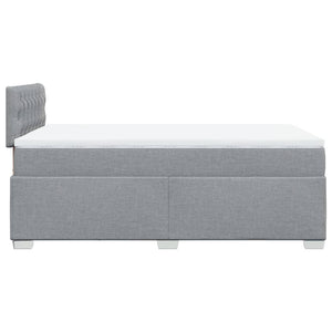 Κρεβάτι Boxspring με Στρώμα Ανοιχτό Γκρι 120x200 εκ. Υφασμάτινο - Pakobazaar
