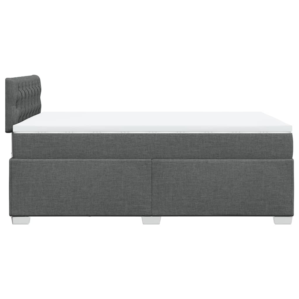 Κρεβάτι Boxspring με Στρώμα Σκούρο Γκρι 120x200 εκ. Υφασμάτινο - Pakobazaar