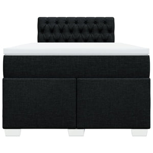 Κρεβάτι Boxspring με Στρώμα Μαύρο 120x200 εκ. Υφασμάτινο - Pakobazaar