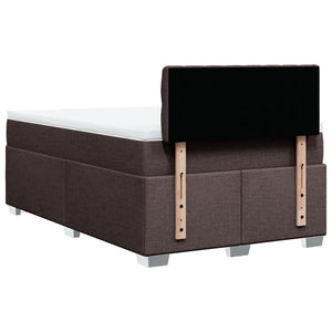 Κρεβάτι Boxspring με Στρώμα Σκούρο Καφέ 120x200 εκ. Υφασμάτινο - Pakobazaar