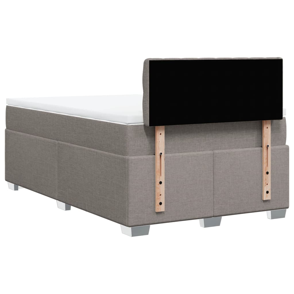Κρεβάτι Boxspring με Στρώμα Taupe 120x200 εκ. Υφασμάτινο - Pakobazaar