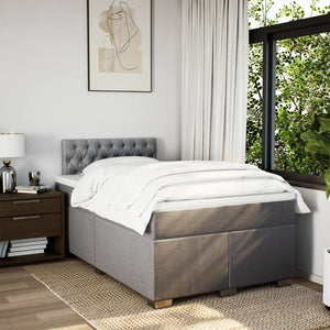 Κρεβάτι Boxspring με Στρώμα Taupe 120x200 εκ. Υφασμάτινο - Pakobazaar