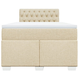 Κρεβάτι Boxspring με Στρώμα Κρεμ 120x200 εκ. Υφασμάτινο - Pakobazaar