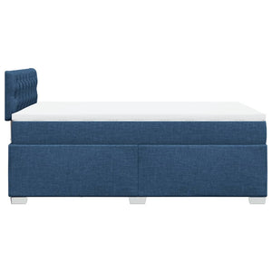 Κρεβάτι Boxspring με Στρώμα Μπλε 120x200 εκ. Υφασμάτινο - Pakobazaar