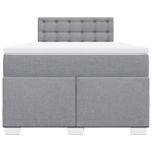Κρεβάτι Boxspring με Στρώμα Ανοιχτό Γκρι 120x200 εκ. Υφασμάτινο - Pakobazaar