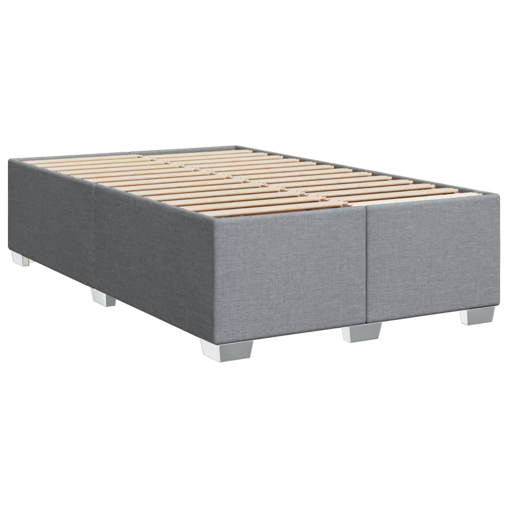 Κρεβάτι Boxspring με Στρώμα Ανοιχτό Γκρι 120x200 εκ. Υφασμάτινο - Pakobazaar