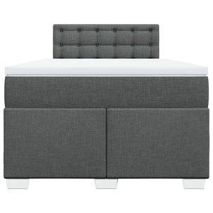 Κρεβάτι Boxspring με Στρώμα Σκούρο Γκρι 120x200 εκ. Υφασμάτινο - Pakobazaar