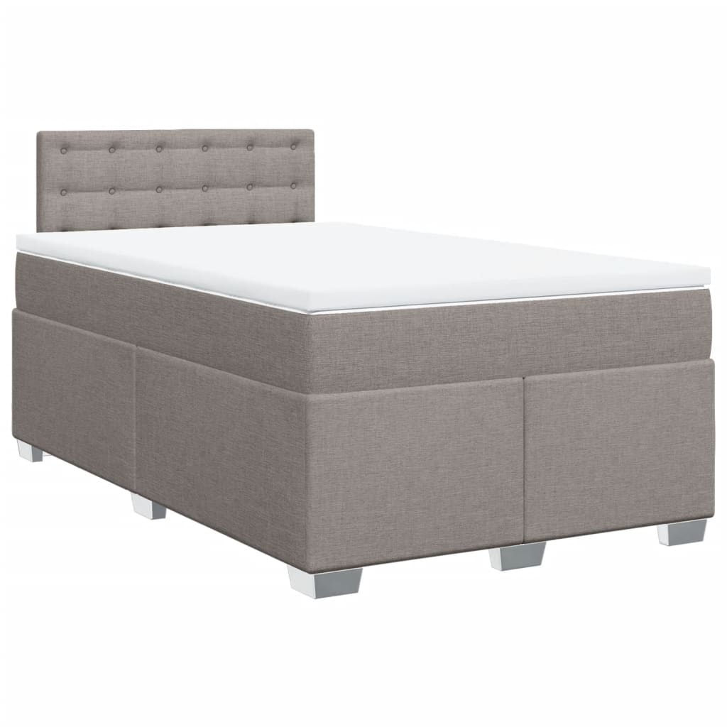 Κρεβάτι Boxspring με Στρώμα Taupe 120x200 εκ. Υφασμάτινο - Pakobazaar