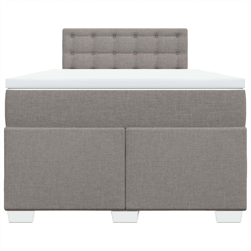 Κρεβάτι Boxspring με Στρώμα Taupe 120x200 εκ. Υφασμάτινο - Pakobazaar